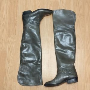Leather over-the-knee boots, women's size 5